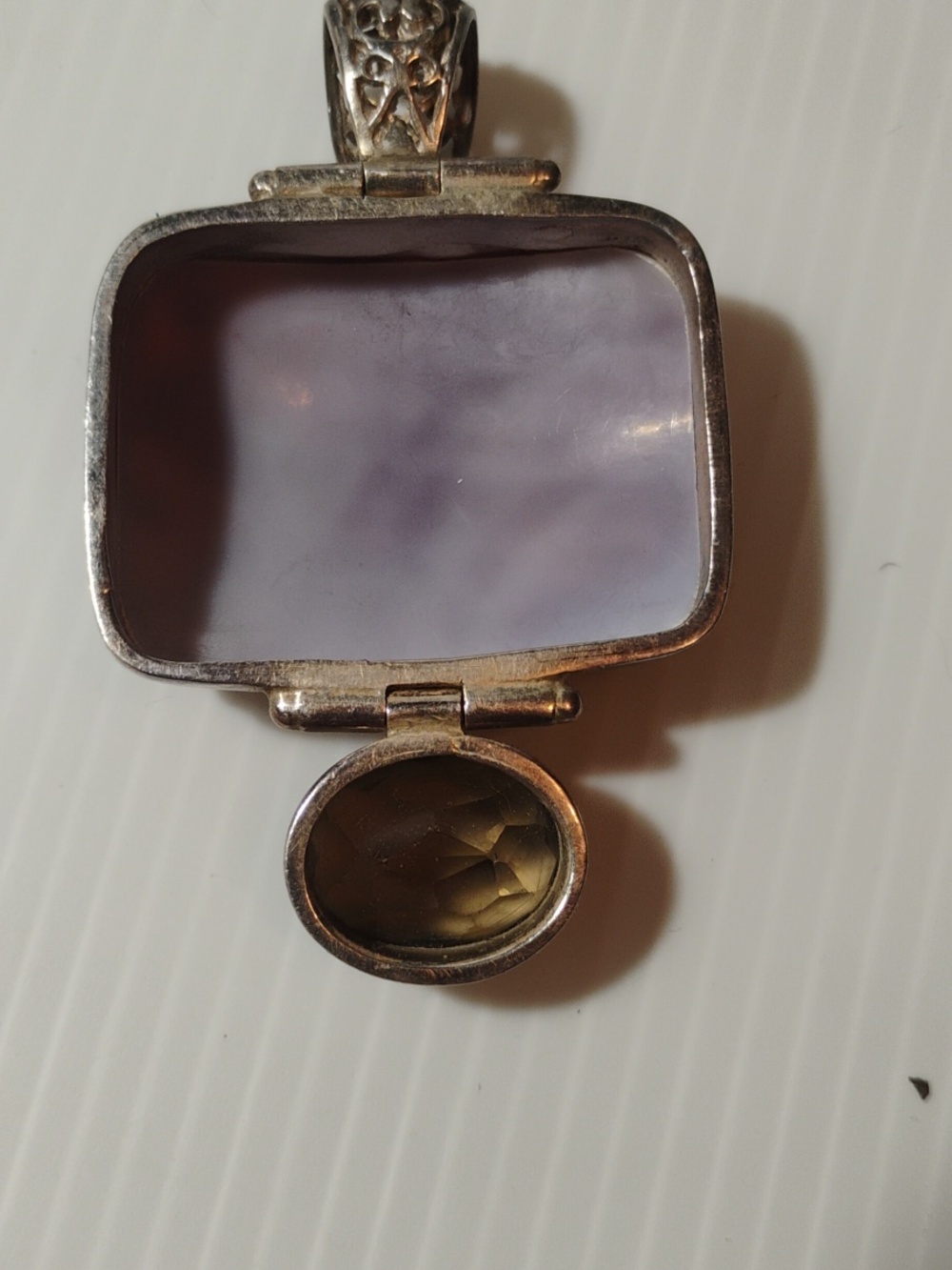Large Southwestern Sterling 24 Grams Natural Dalmation Jaspar & Smokey Quartz - Picture 4 of 7